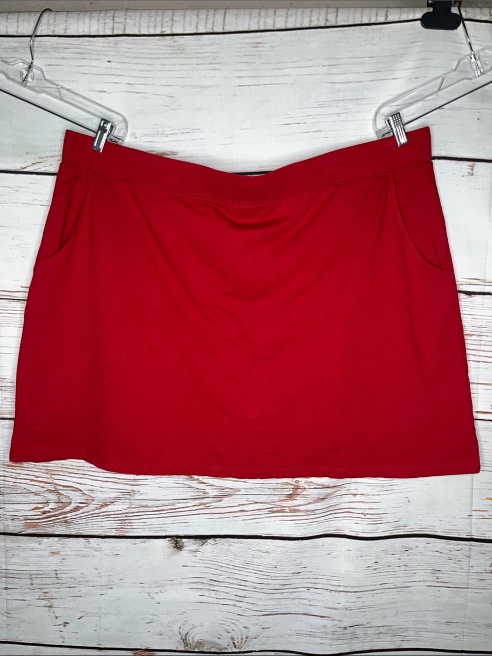 Denim & Co. Essentials Size 3X Red Knit Pull On Skort - Skirt w/ Shorts